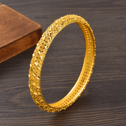 Bangrui 24K Dubai Gold Color Wedding Jewelry For Women Men Saudi Arab Bracelet&Bangles