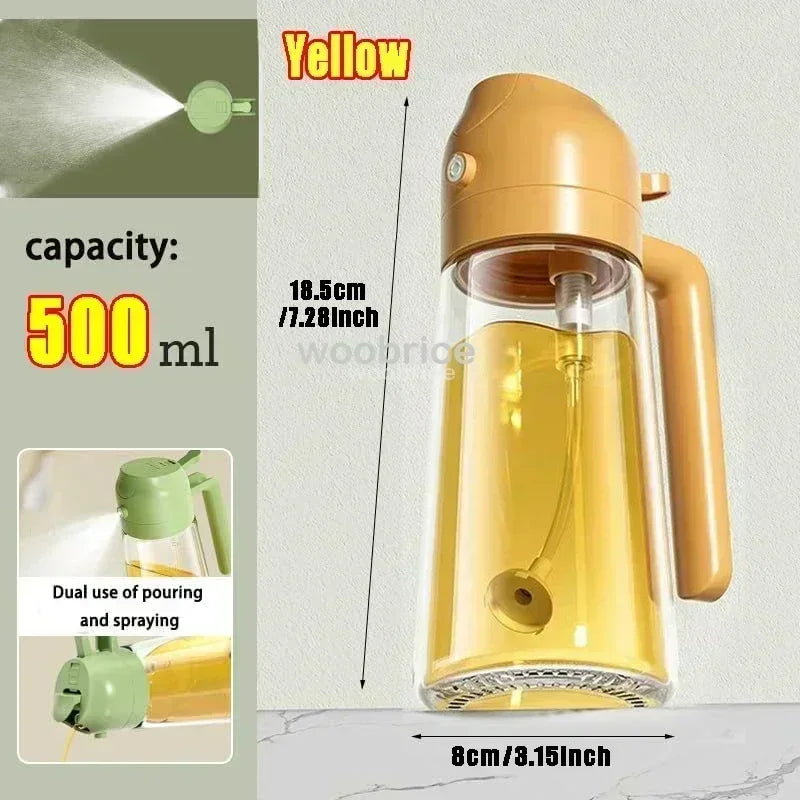 Dual Purpose Glass Oil Bottle Kitchen Spray Oil Sprayer Bottle Kitchen Oils Spray Can Leakproof Oil Spray Bottle Household
