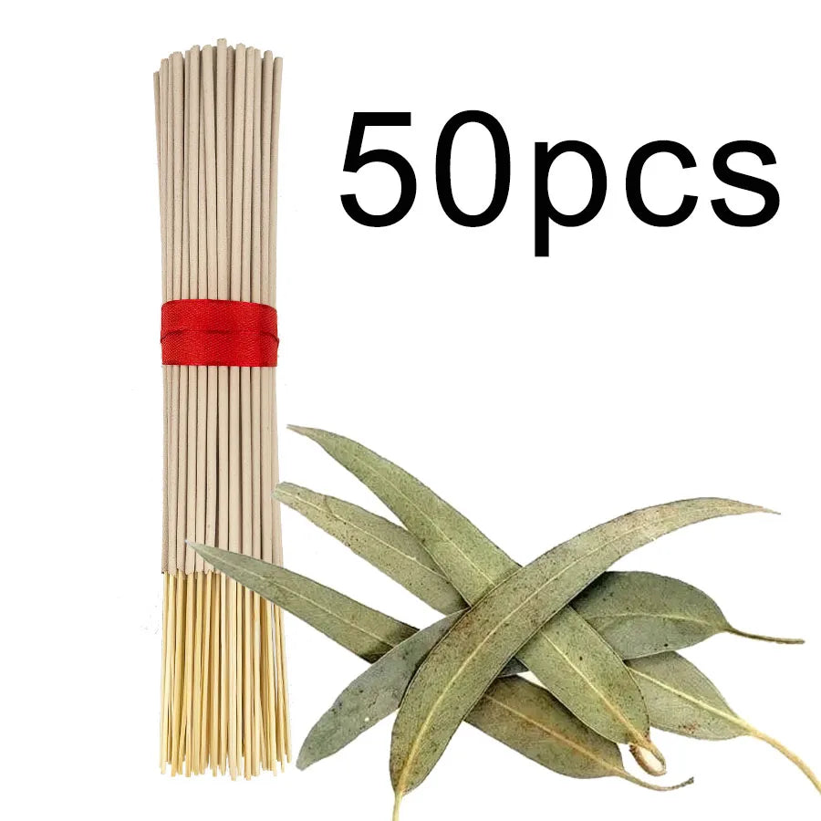 High-Quality Natural Bamboo Eucalyptus Incense Sticks - Long-Lasting Fresh Mint Fragrance, Home Yoga Meditation, Holiday Decoration (Christmas, Halloween, Thanksgiving) - Air Purification and Relaxation Aroma