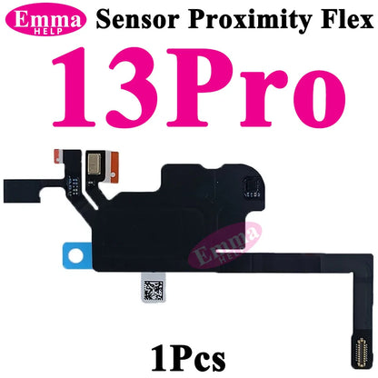 Original Earpiece Sensor Proximity Flex Cable Light for iPhone 13 Pro Max 15 14 Plus Mini Mic Ear Speaker Microphone Repacement