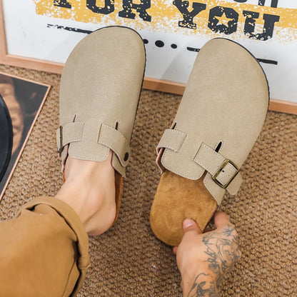 Fashion Men Mules Shoe with Arch Support Birkens Mens Shoes Men's Suede Sandals Retro Cork Clogs Unisex Classic Beach Тапочки