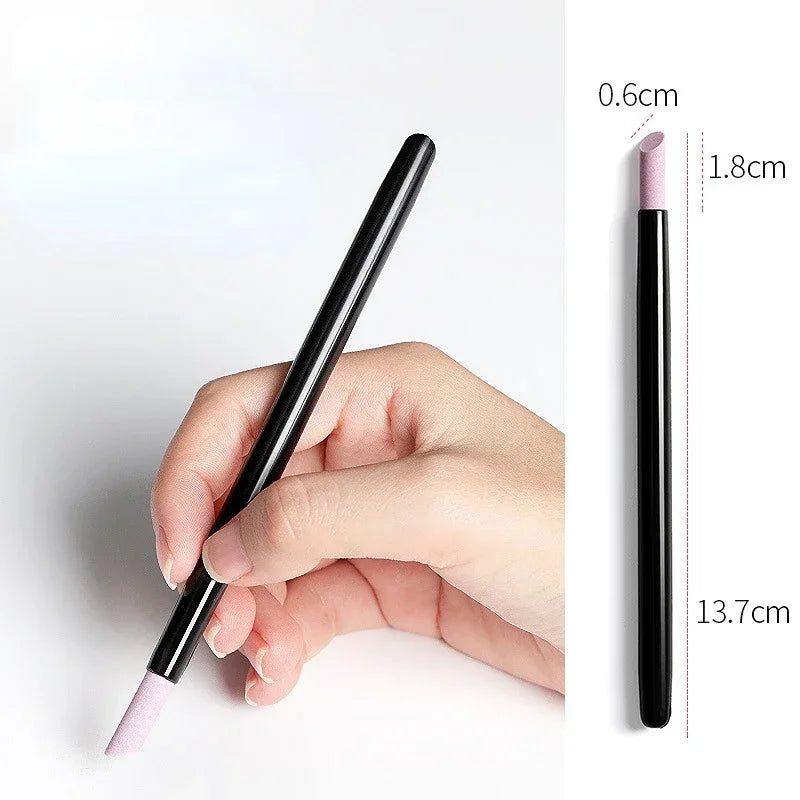 Portable Quartz Grinding Sanding Pen Nail Cuticle Pusher Dead Skin Remover Pushers Nail Polish Manicure Stick Nail Files Tools