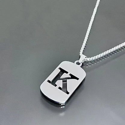 Stainless steel Men Women Pendant Necklace Hollow 26 Mother Without Plating Design  Style Hip Hop Chain for Daily Wear and Gift