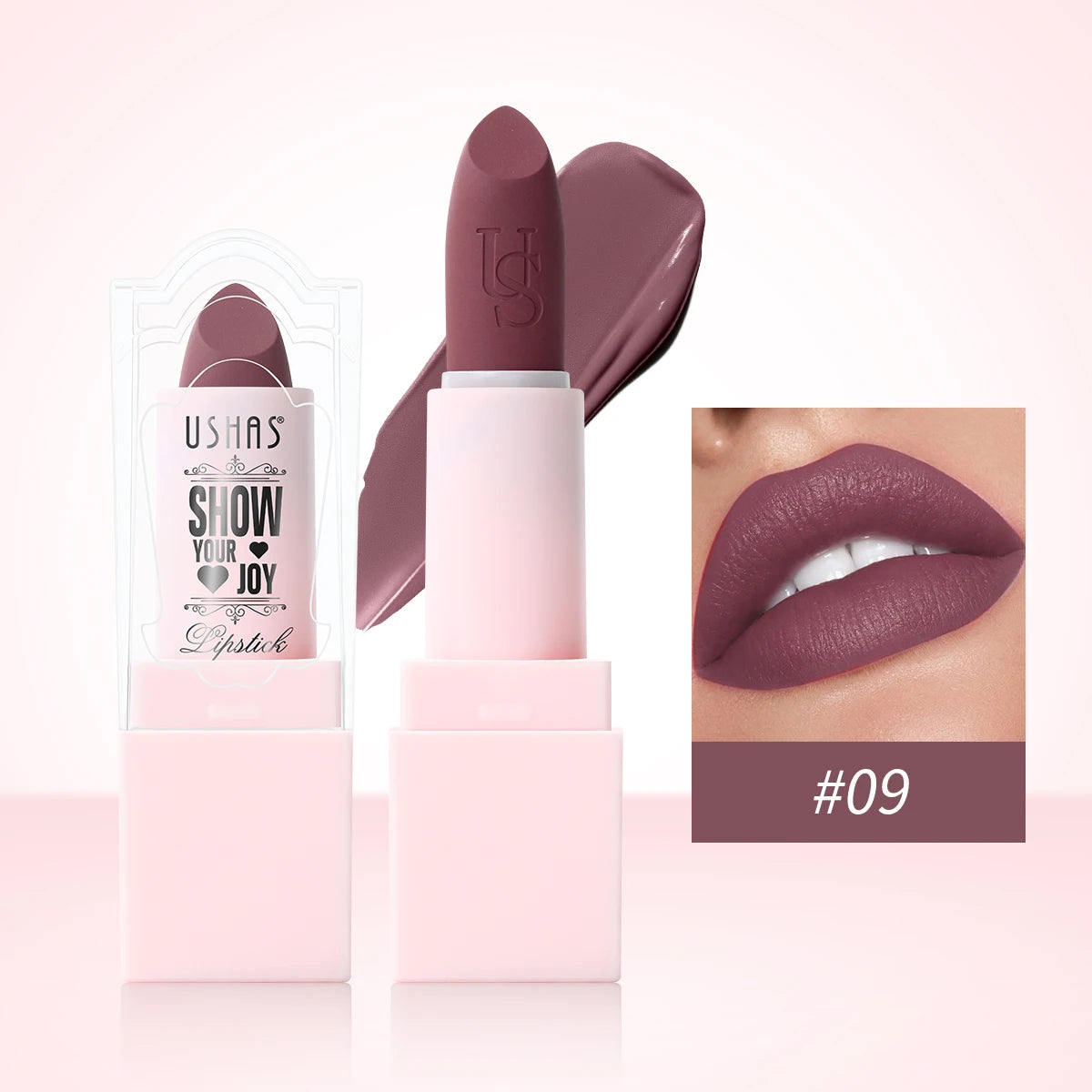 USHAS Purple Matte Lipstick Long Lasting Waterproof 6 Color Lipsticks Sexy Nude Velvet Halloween Brown Moisturizing Lip Makeup