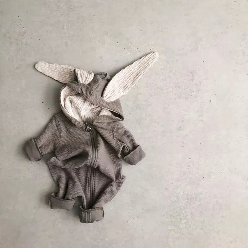 Bunny Baby Romper Long Ears Infant Boy Girl Adorable Animal Rompers Jumpsuit Toddler  Kids Knitted Autumn Rabbit Outift Hooded