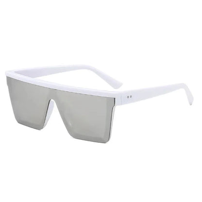 Classic White Gradient Square Sunglasses Women Fashion Retro Night Vision Drivers Goggle Men Big Frame Travel Cycling Eyewear