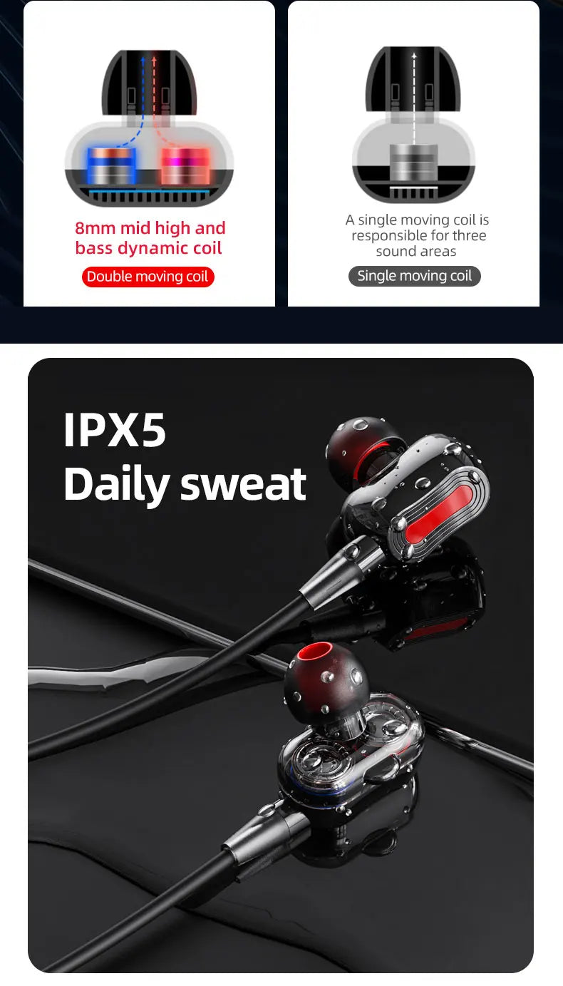 Original Lenovo HE05 Pro TWS Wireless Earphone Bluetooth 5.0 Sports Noise Canceling Neckband Headphones Waterproof Microphone