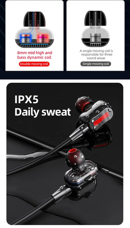 Original Lenovo HE05 Pro TWS Wireless Earphone Bluetooth 5.0 Sports Noise Canceling Neckband Headphones Waterproof Microphone