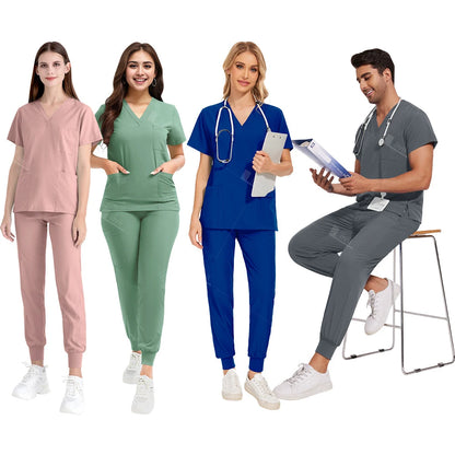New Lightweight Anti-wrinkle Surgical Uniform Woman Men Medical Nurse Scrub Set Soft Breathable Jogger Nursing Clinical Workwear