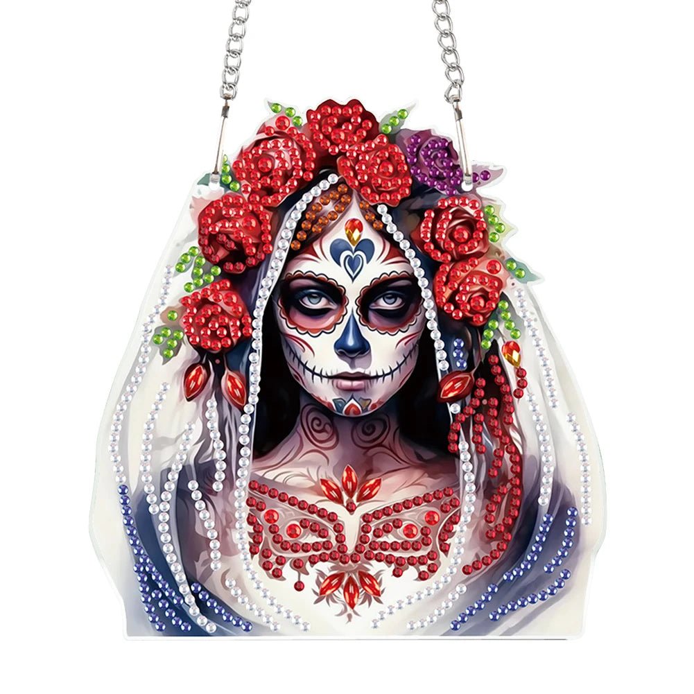 Special Shape Halloween Pumpkin Carriage 5D DIY Diamond Painting Dots Pendant Rhinestone Diamond Art Pendants for Wall Window