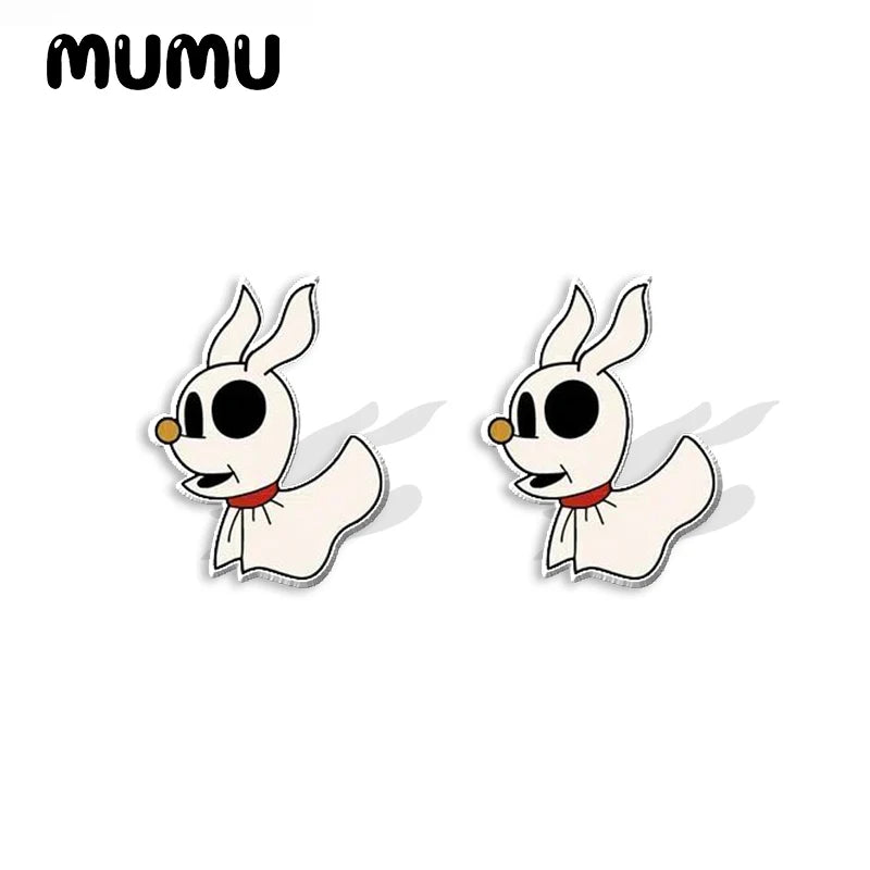 2024 New Nightmare Before Christmas Stud Earring Halloween Epoxy Jewelry Resin Acrylic Earrings Handmade Gifts Girl