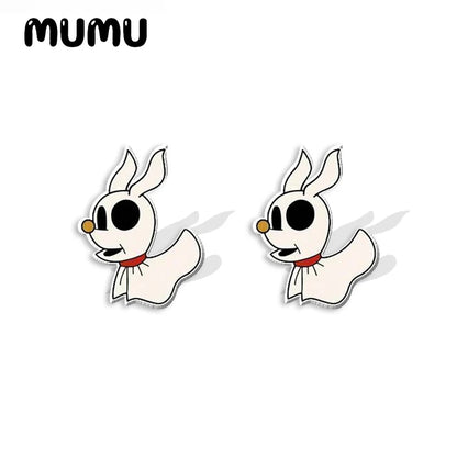 2024 New Nightmare Before Christmas Stud Earring Halloween Epoxy Jewelry Resin Acrylic Earrings Handmade Gifts Girl