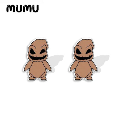 2024 New Nightmare Before Christmas Stud Earring Halloween Epoxy Jewelry Resin Acrylic Earrings Handmade Gifts Girl