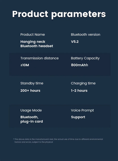 Bluetooth 5.2 Earphones Neckband Headphones TWS Wireless Headsets HiFi Stereo LED Digital Display Dual Mode Waterproof Earbuds