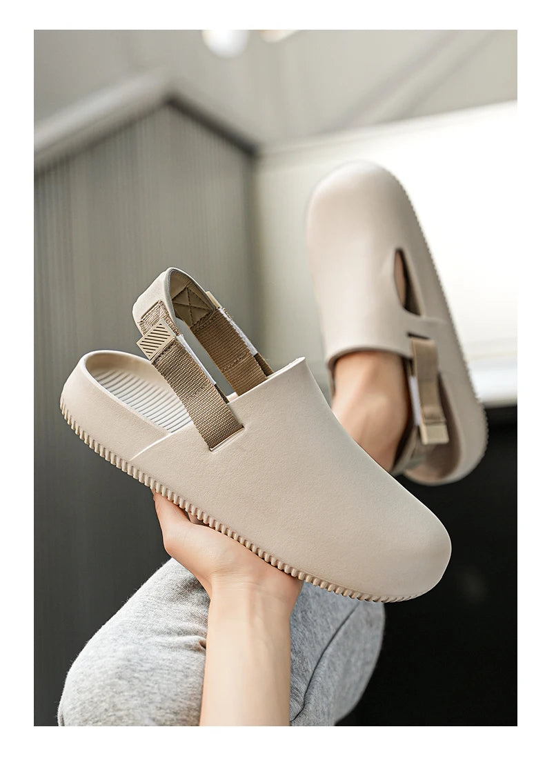 Summers Clogs Man Slippers Men Flat Mules Beach Sandals Quick Drying Water Shoes Work Casual Garden Lightweight Slippers