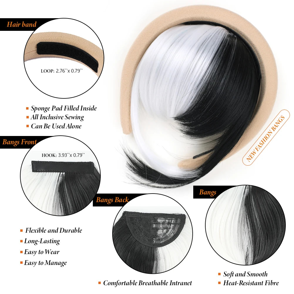 Front Hair Bangs Hair Synthetic Extensions With Magic Paste hair Bands Bangs Wigs Synthetic Wigs Headband for Halloween