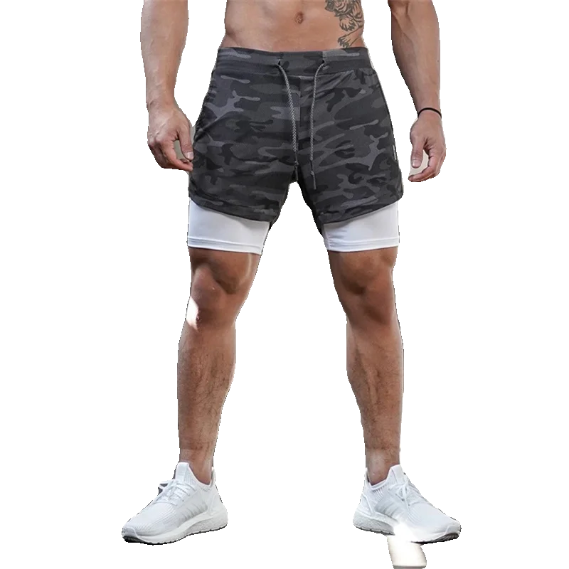 Men's Qui Dry Tee-quarter Length Fitn Running Baskeall Training Camouflage orts Spor Casual Pants Summer Wear