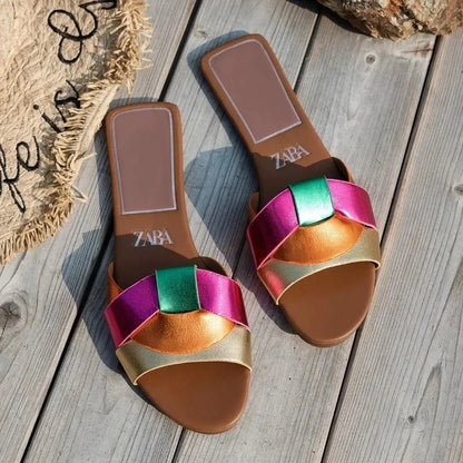 Designer New Sandals Low Heel Comfortable Slippers Sexy Peep Toe Shoes Luxurious Outdoor Beach Women's Breathability Shoes