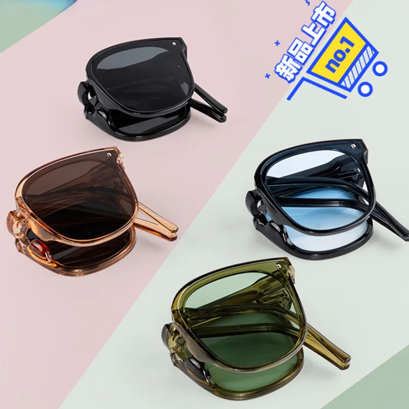 New Folding Sunglasses Fashion Sun Protection Folding Sunglasses Women Advanced Sense ins