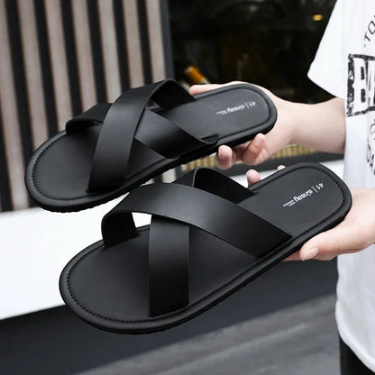 New Slippers Men's Summer Casual Shoes for Men Outdoor Comfortable Soft Sole Slides Beach Sandals Size 39-46 Dropshipping