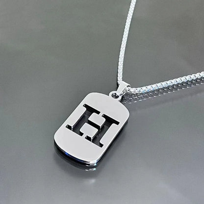 Stainless steel Men Women Pendant Necklace Hollow 26 Mother Without Plating Design  Style Hip Hop Chain for Daily Wear and Gift