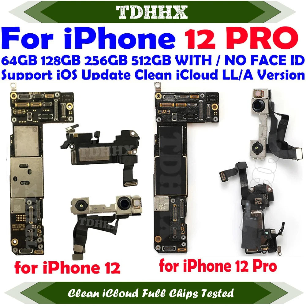 Clean iCloud Mainboard for iPhone 12 MINI Motherboard With Face ID Plate Full Tested Working Logic Board Support Update 12MINI