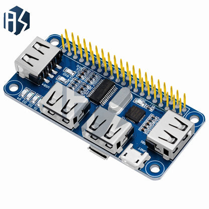 4 Ports USB HUB HAT For Raspberry Pi 3 / 2 / Zero W Extension Board USB To UART For Serial Debugging Compatible With USB2.0/1.0