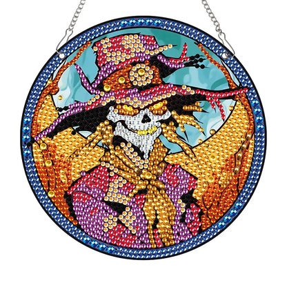 Special Shape Halloween Pumpkin Carriage 5D DIY Diamond Painting Dots Pendant Rhinestone Diamond Art Pendants for Wall Window