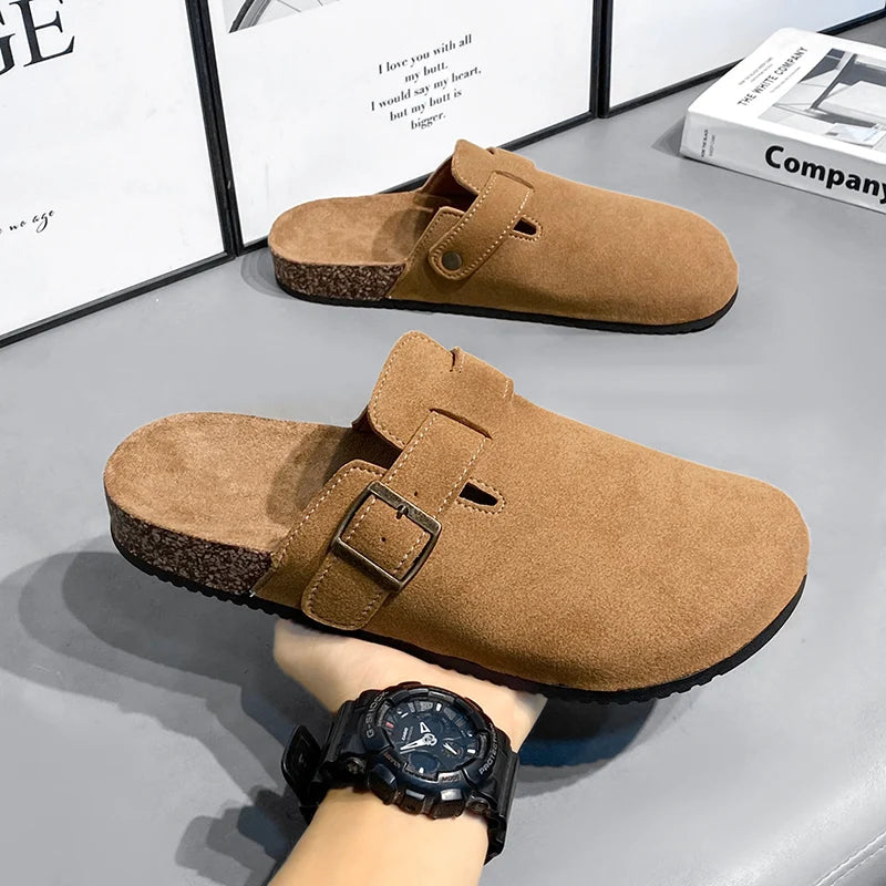 Fashion Men Mules Shoe with Arch Support Birkens Mens Shoes Men's Suede Sandals Retro Cork Clogs Unisex Classic Beach Тапочки
