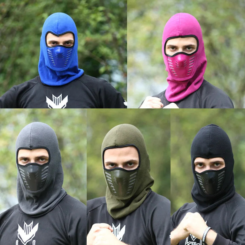 Motorcycle Mask Fleece Thermal Neck Full Face Mask Keep Warm Riding Balaclava Biker Ski Winter Windproof Dustproof Face Shield