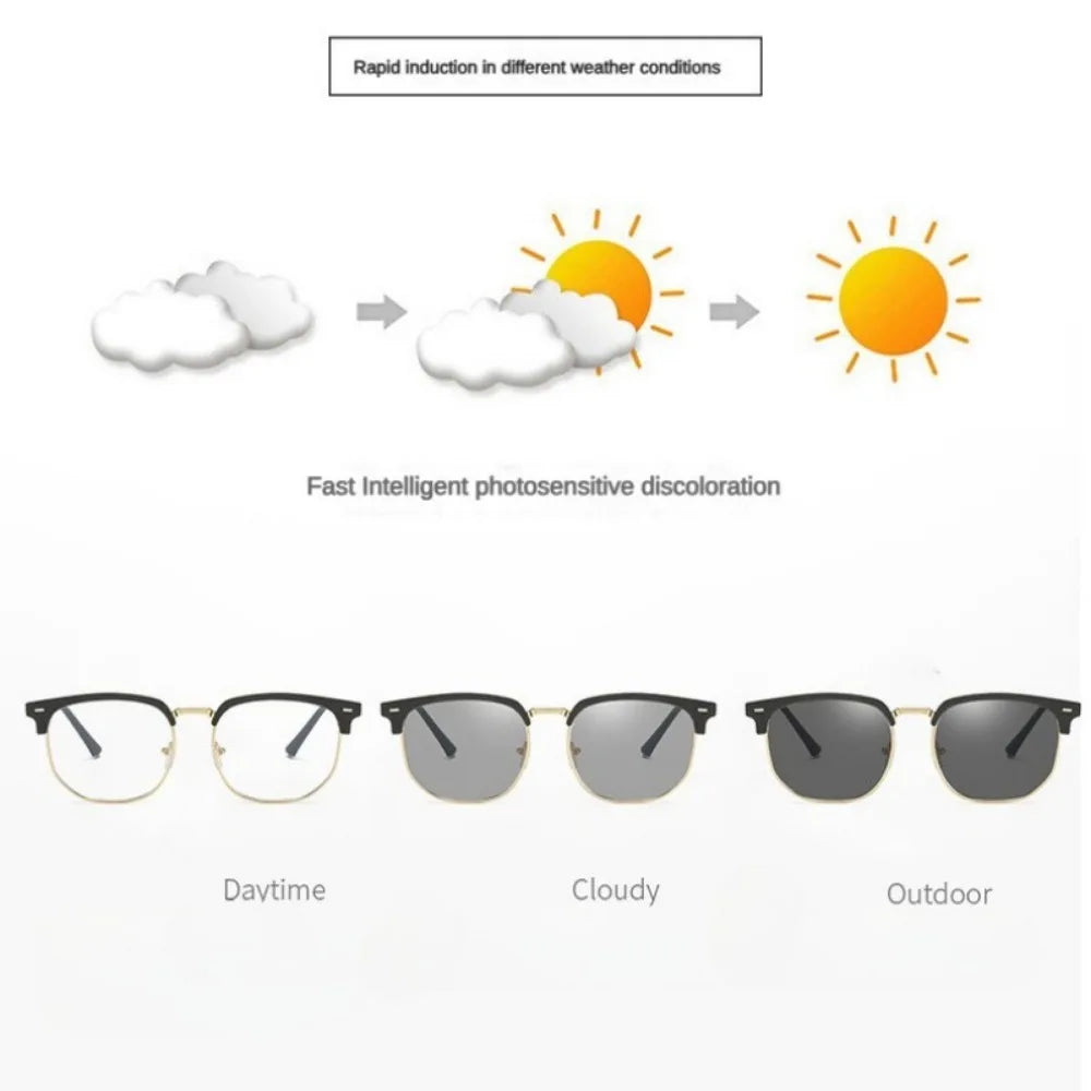 Photochromic Anti Radiation Glasses Eyeglass Eyeglasses for Woman Men Vintage Eyebrow Frame Glasses Fashion Eyewear