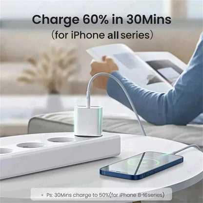 PD 40W Fast Charger For iPhone 16 15 11 12 13 14 Pro Max Plus iPad Air Fast Charging Cable USB C Type C Data Line Phone Charger