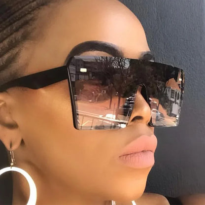 New Top Oversize Square Sunglasses Women Fashion Retro Gradient Sun Glasses 2024 Men Blue Big Frame Vintage Eyewear UV400