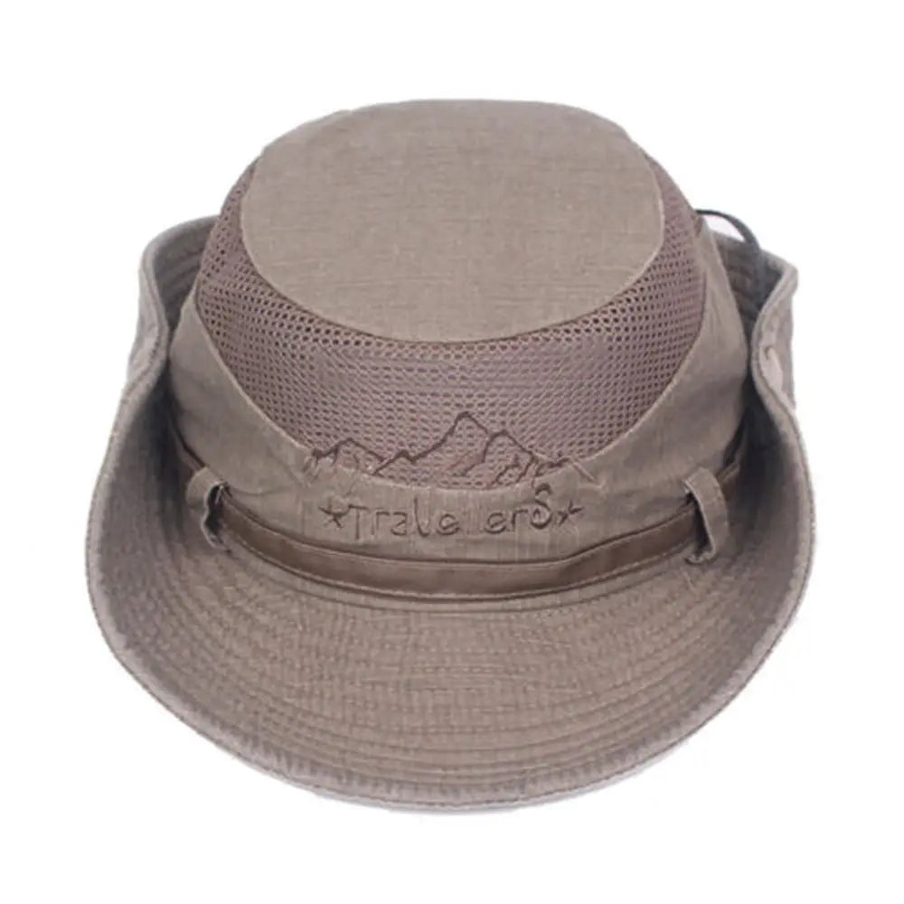 Foldable Cotton Sun Protection Hat Adjustable Breathable Wide Brim Fishing Cap Bucket Hat Jungle Hat Outdoor Camping Accessories