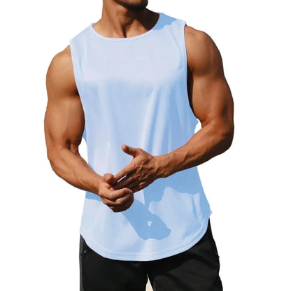 Summer Marathon Quick Dry Sports Tank Top Men's Sleeveless Tank Top Running Training Basketball Loose Fit Tank Top