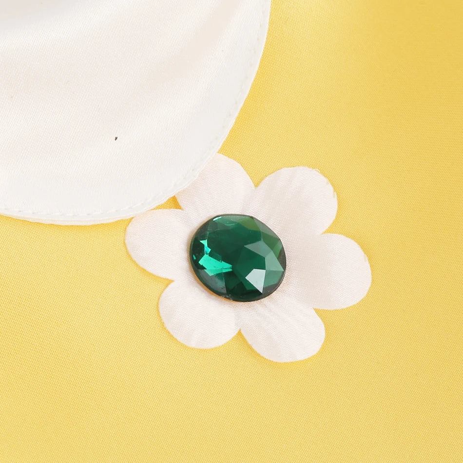 Game Princess Daisy Cosplay Costume Girls Cute Lolita LED Light Flashing Dress Fancy Halloween Carnival Wig Uniforms Clothing