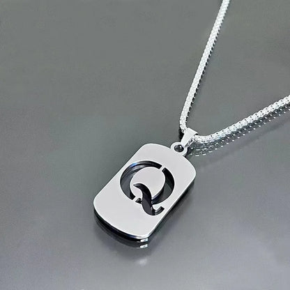 Stainless steel Men Women Pendant Necklace Hollow 26 Mother Without Plating Design  Style Hip Hop Chain for Daily Wear and Gift