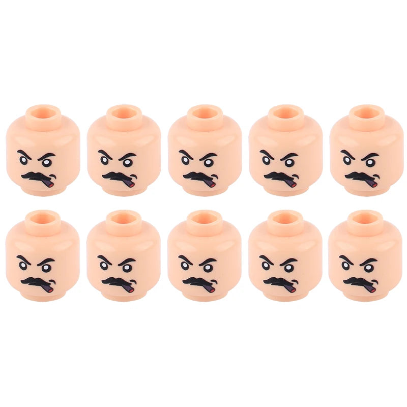 WW2 Military Army Soldier Figures Face Heads Building Blocks City Halloween Accessory Modern SWAT Minifigs Skull Parts Brick Toy