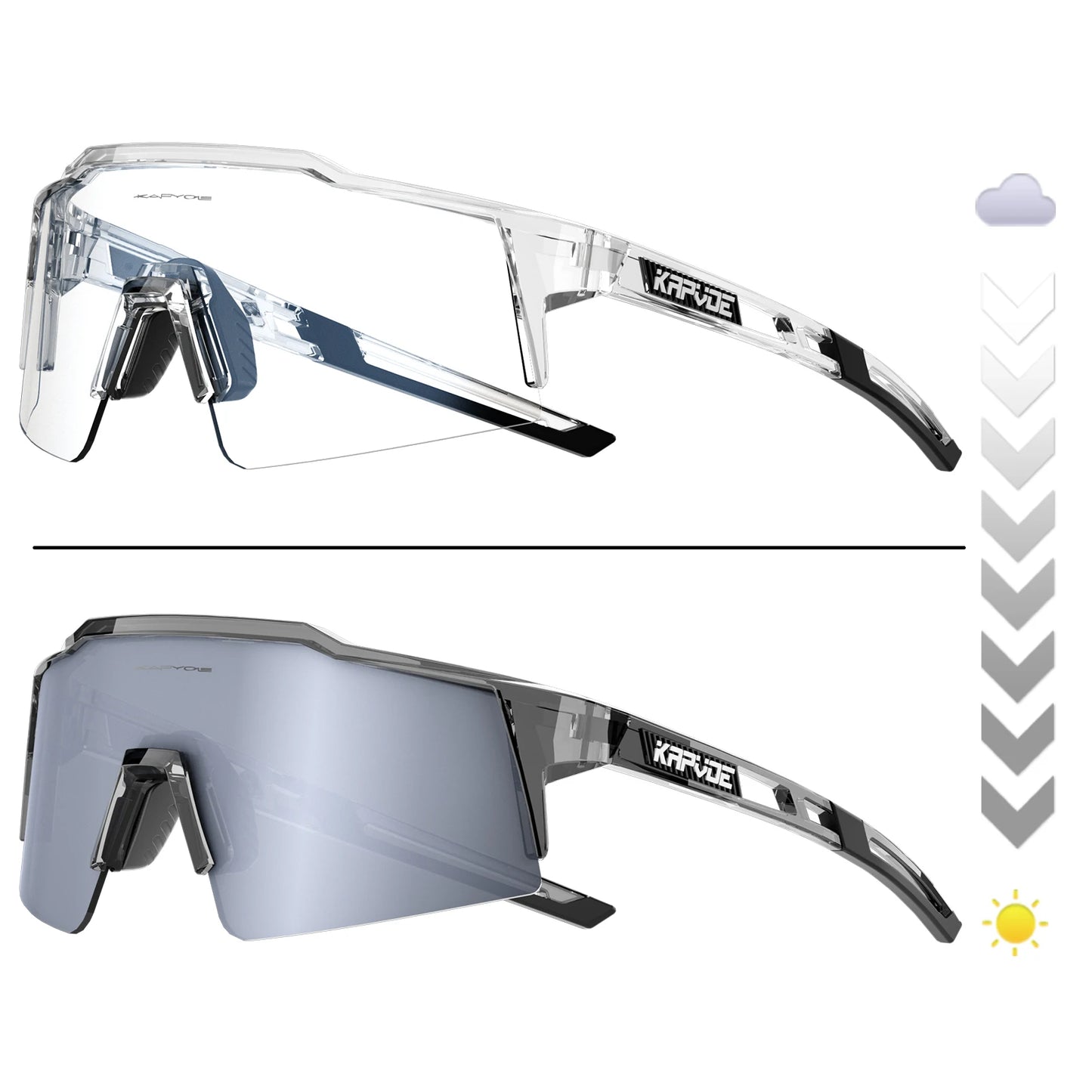 Kapvoe Photochromic Cycling Sunglasses for Men Women Bike Glasses Riding Driving UV400 Mountain Bicycle Goggles Eyewear Sports