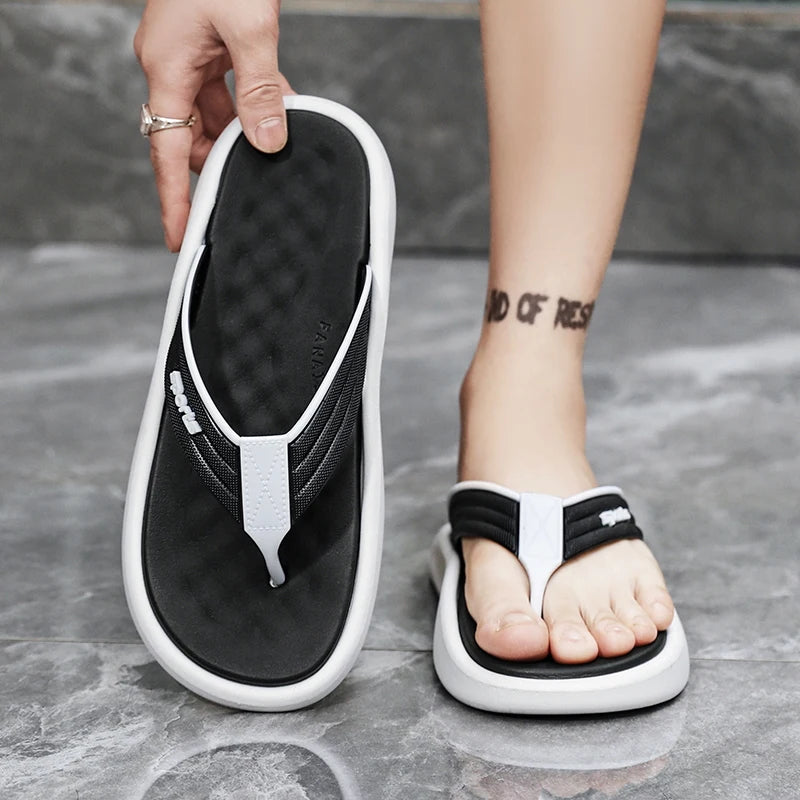 Outdoor Anti-skid Lightweight Mens Flip Flop Summer Casual Men’s Beach Shoes Classic Style Trendy Cozy Holiday Sandals for Man