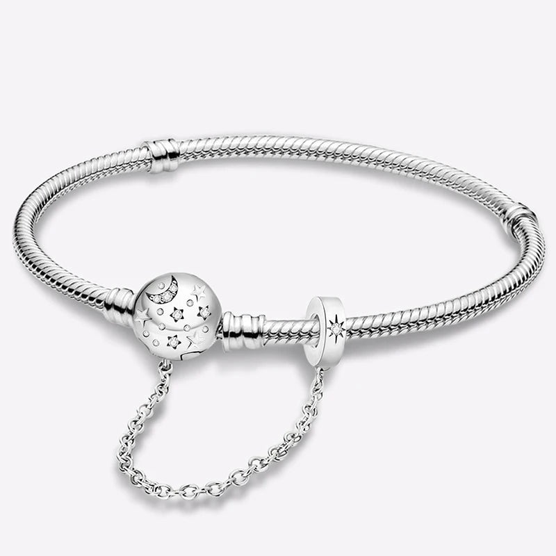 925 Sterling Silver Zircon Sweet Love Heart Bracelet DIY Bead Making Fit Original Pan Bracelets Fine Jewelry Gift