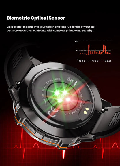 T-Rex 3 Military Grade 1000mAh Battery Smart Watch 10ATM Waterproof GPS Compass Altimeter Call AMOLED Men Swim Sports Smartwatch