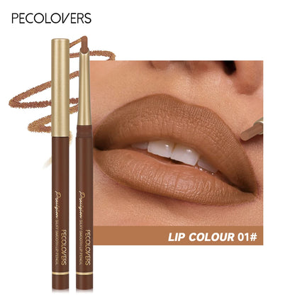 Matte 6-colors Lip Liner Pencil Bevel Design Nib Lip Contour Lipstick Nude Brown Lipstick Pencil Natural Lasting Lipliner Makeup