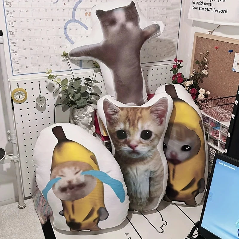 Customized Pet Photo Plush Pillow - Personalized Dog, Cat, and Animal Shapes, Suitable for Birthday, Valentine's Day, Halloween