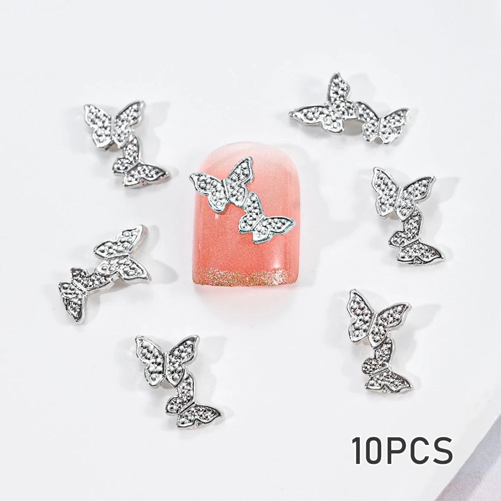 10pcs Halloween Spider Rhinestone 3D Alloy Retro Punk Spider Nail Charms Halloween Nail Art Jewelry Gems for Manicure Decoration