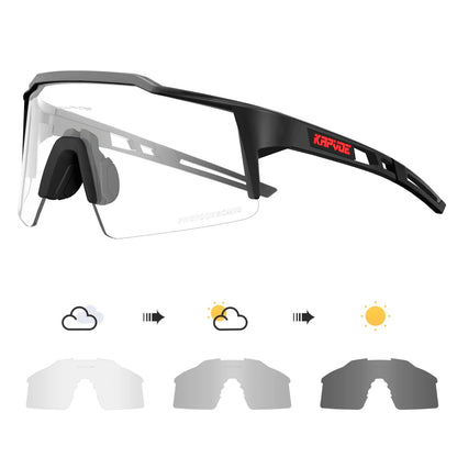 Kapvoe Photochromic Cycling Sunglasses for Men Women Bike Glasses Riding Driving UV400 Mountain Bicycle Goggles Eyewear Sports