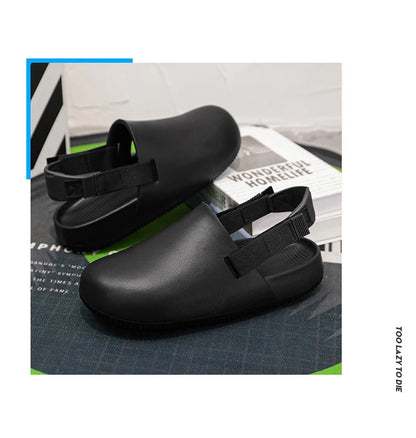 Summers Clogs Man Slippers Men Flat Mules Beach Sandals Quick Drying Water Shoes Work Casual Garden Lightweight Slippers