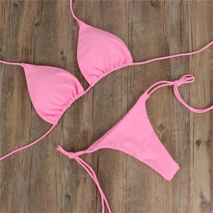 Summer Swimsuit Women Sexy Bikini Set Push-up Padded Bra Thong Two Pieces Swimwear Beachwear Bathing Suit female sexy swimsuits