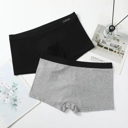 Men's Boxers Cotton Comfort Briefs Underwear Black Gray L XL XXL XXXL Breathable Fashion Fitness Sports