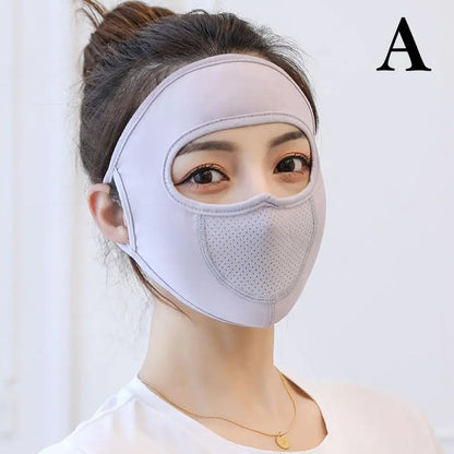 Women Men Sunscreen Mask Outdoor Sports Cycling Breathable Washable Reusable Double Layer Ice Silk Masks Anti-UV Sun Face Cover